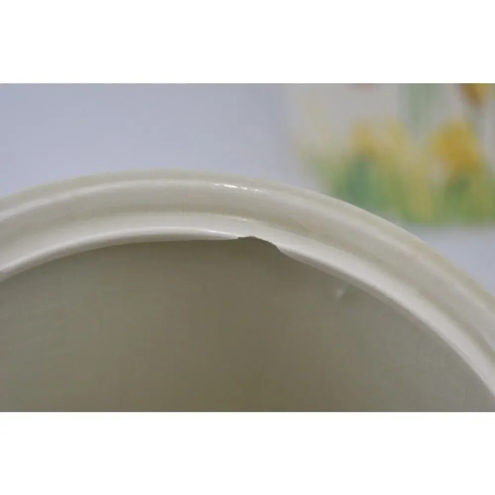 Vintage Lefton Poppy Garden Ceramic Canisters Set 2 Japan Floral Wheat Jars